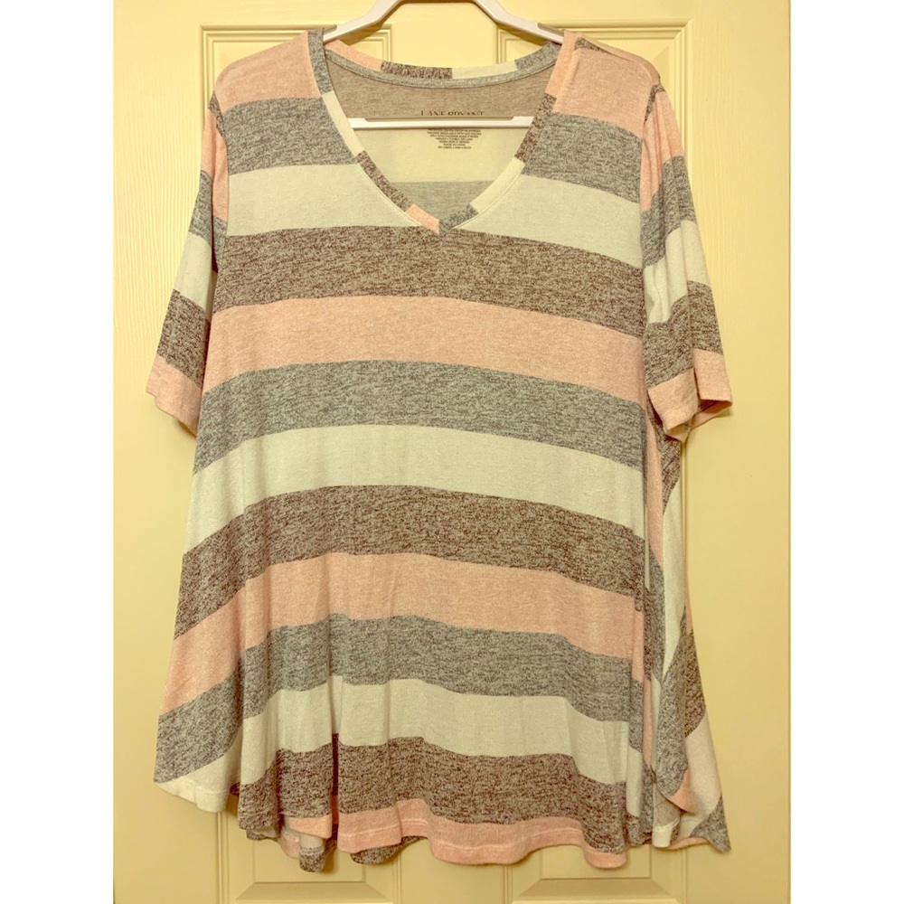 Lane Bryant Multi Colored Striped Shirt